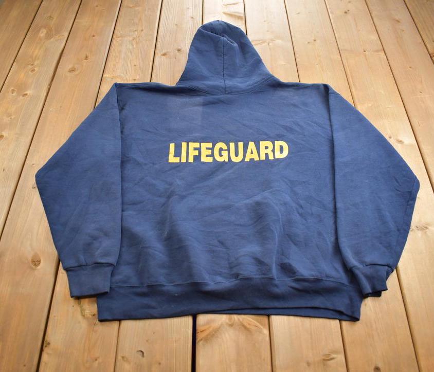 Vintage 1990s Russell Athletic Lifeguard Hoodie Made In USA