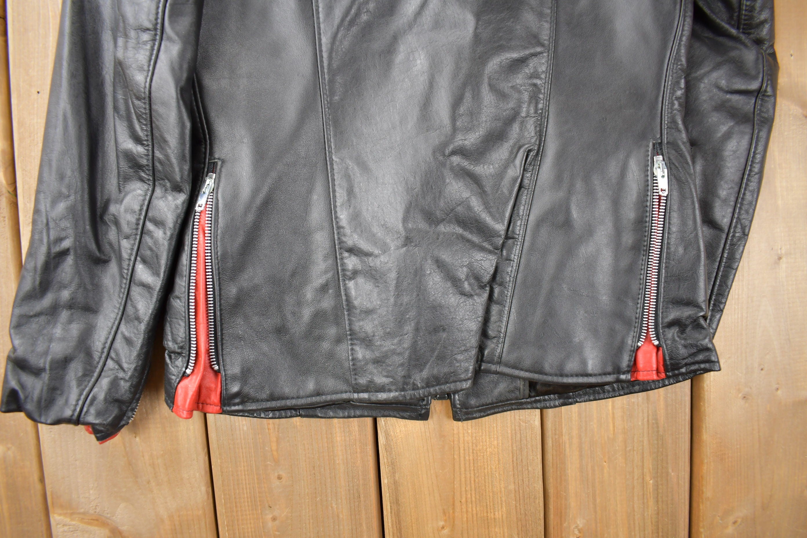 Vintage 1990s Leather Women's Multi Zipper Jacket
