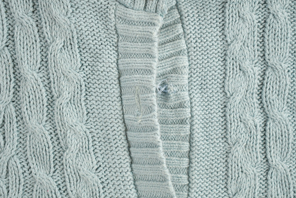 Vintage 1990s Orvis Blue Knitted Cardigan Sweater