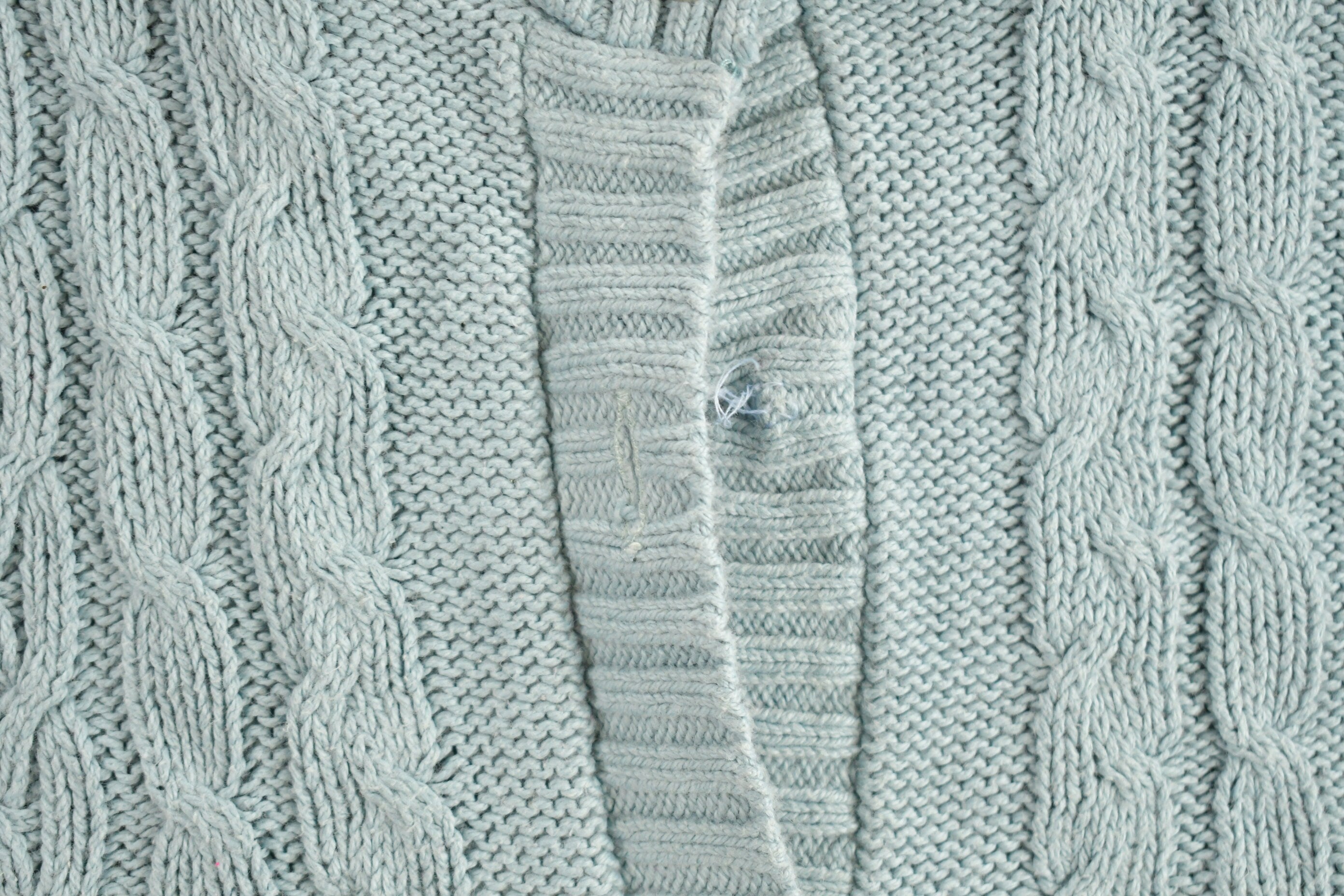 Vintage 1990s Orvis Blue Knitted Cardigan Sweater