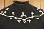 Vintage 1990's Maggie Lawrence Womens Floral Knit Sweater
