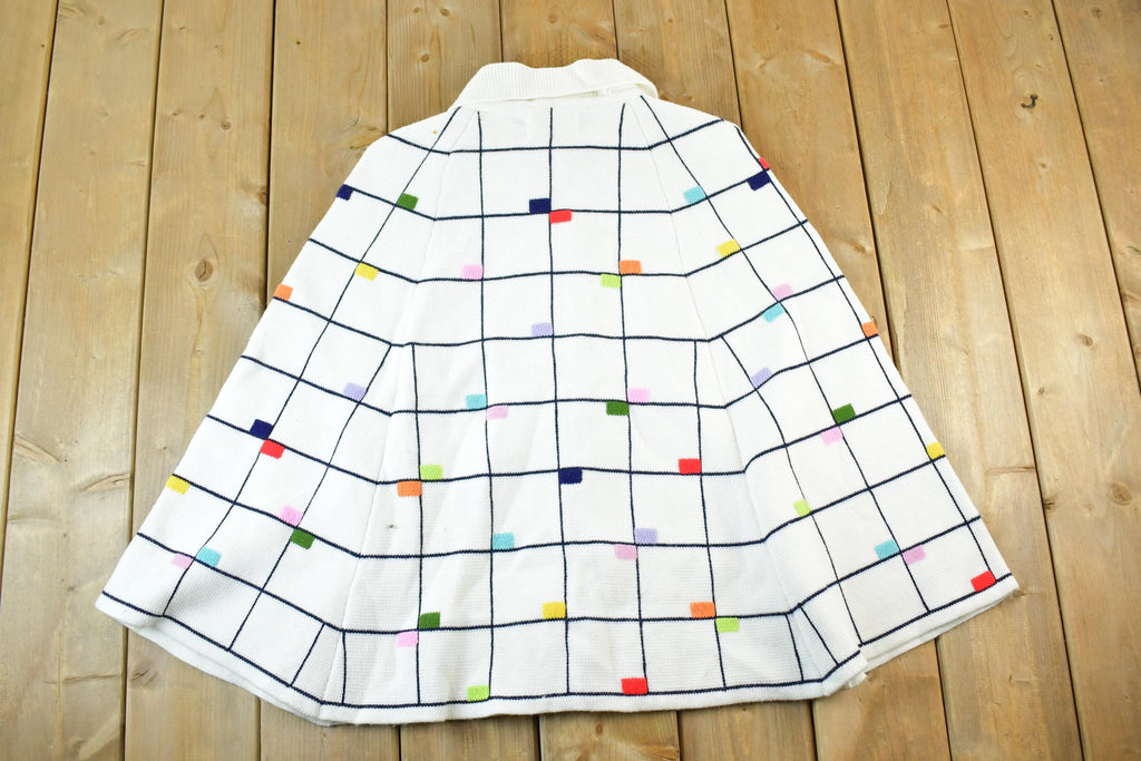 Vintage 1970s Lilly Of California Knit Abstract Pattern Sweater Womens S
