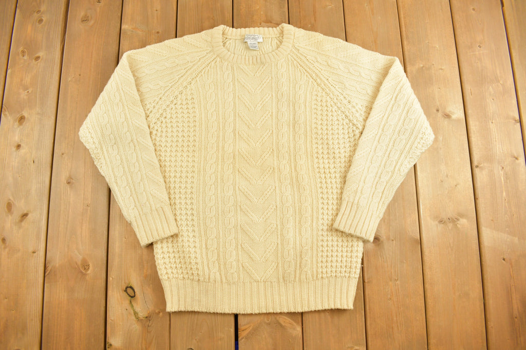 Vintage 1990s 3D Cable Knit Sweater