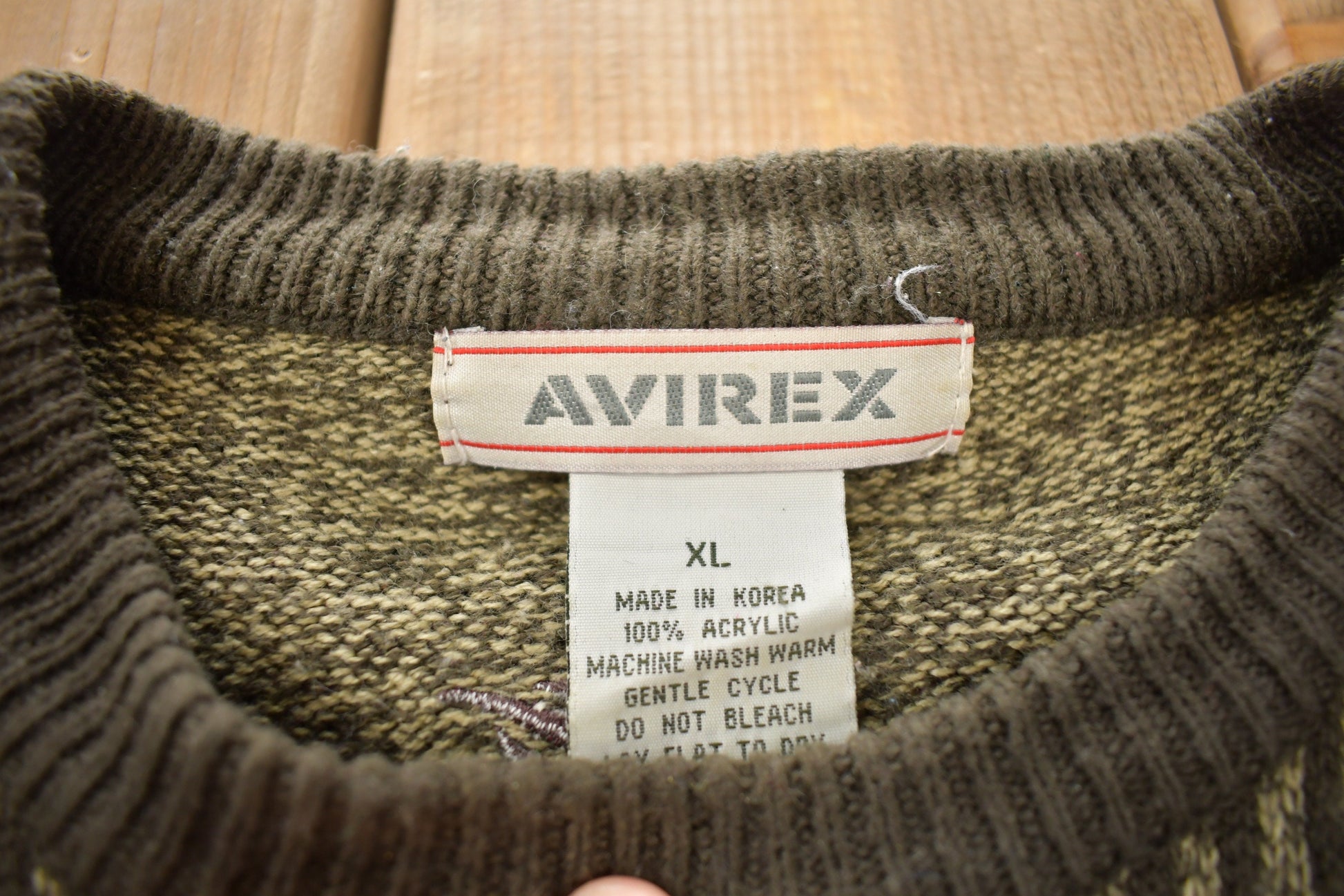 Vintage 1990s Avirex Logo Knit Sweater /