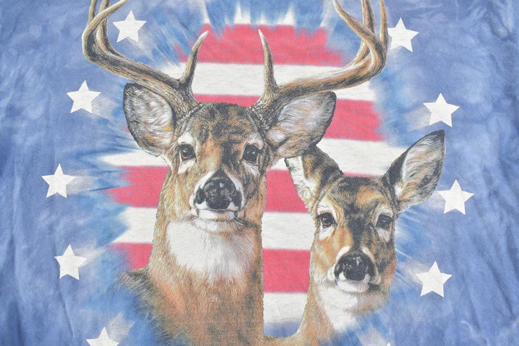 Vintage 1990s Zoomerica The Mountain Deer Theme Graphic T-Shirt