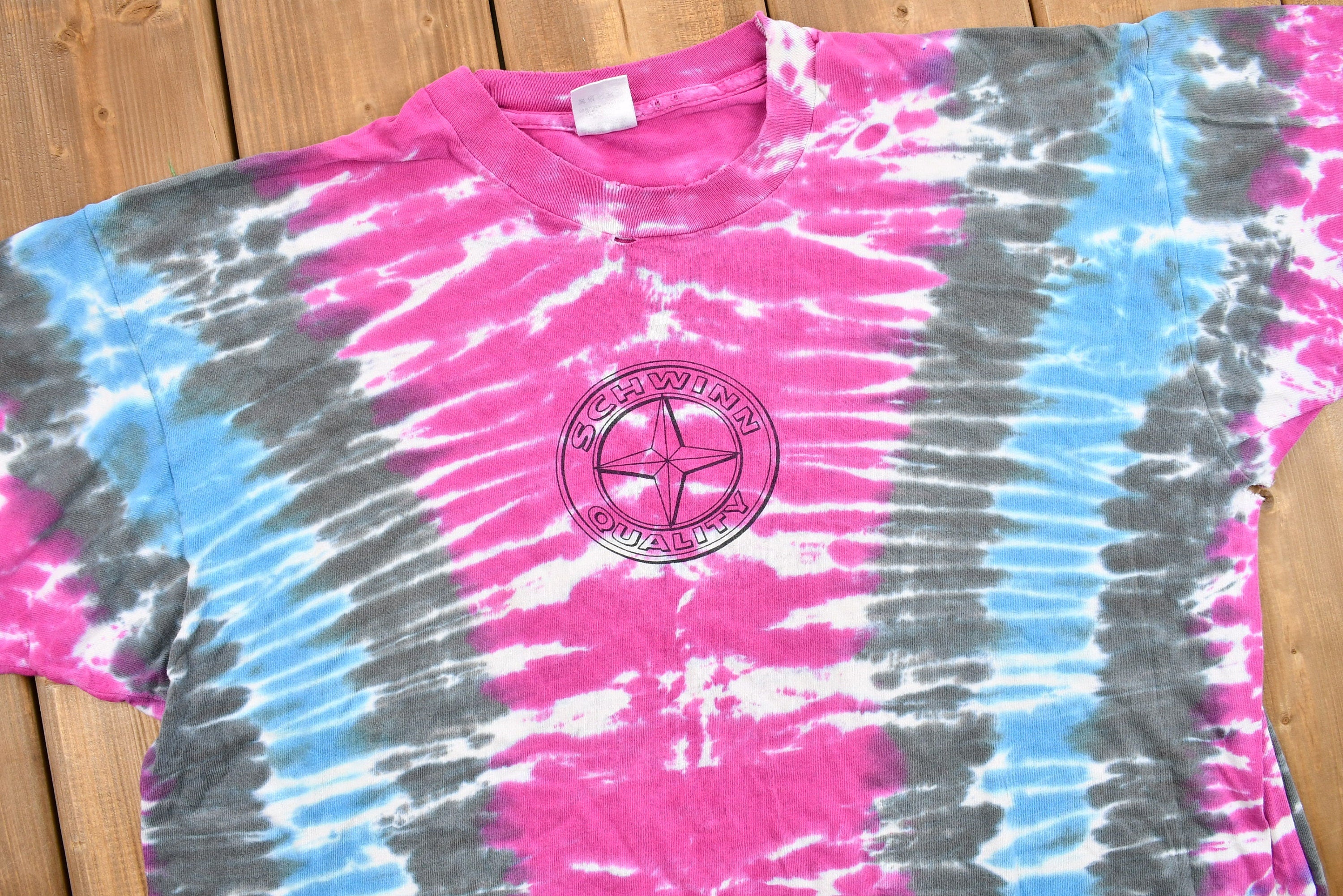 Vintage 1990s Schwinn Cycles Quality Tie-Dye T-Shirt