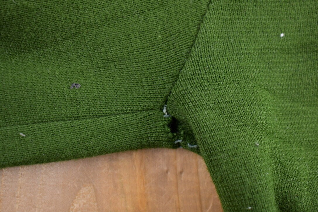 Vintage 1990s Green Blank Cardigan Sweater