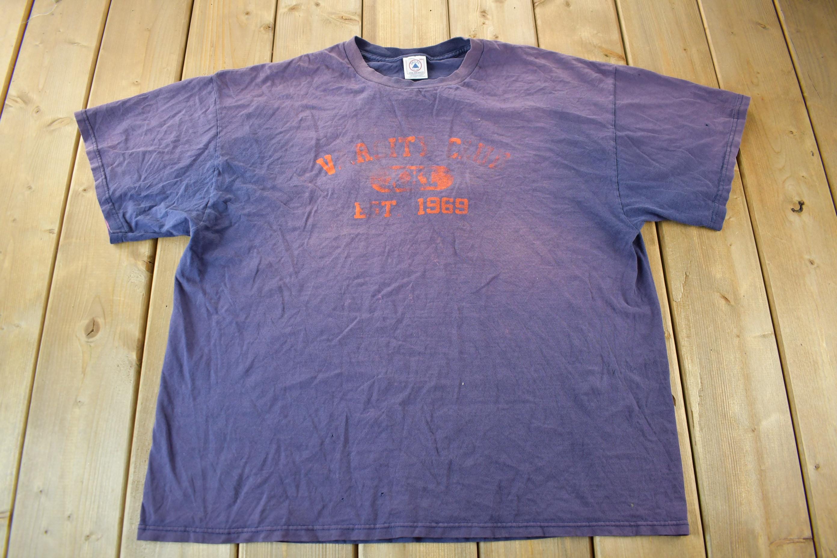 Vintage 1990s Varsity Club Distressed Faded Graphic T-Shirt