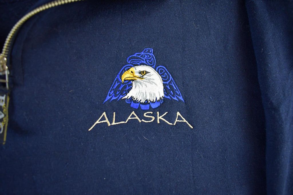 Vintage 1990s Alaska Travel Quarter Zip Sweatshirt Men's XL