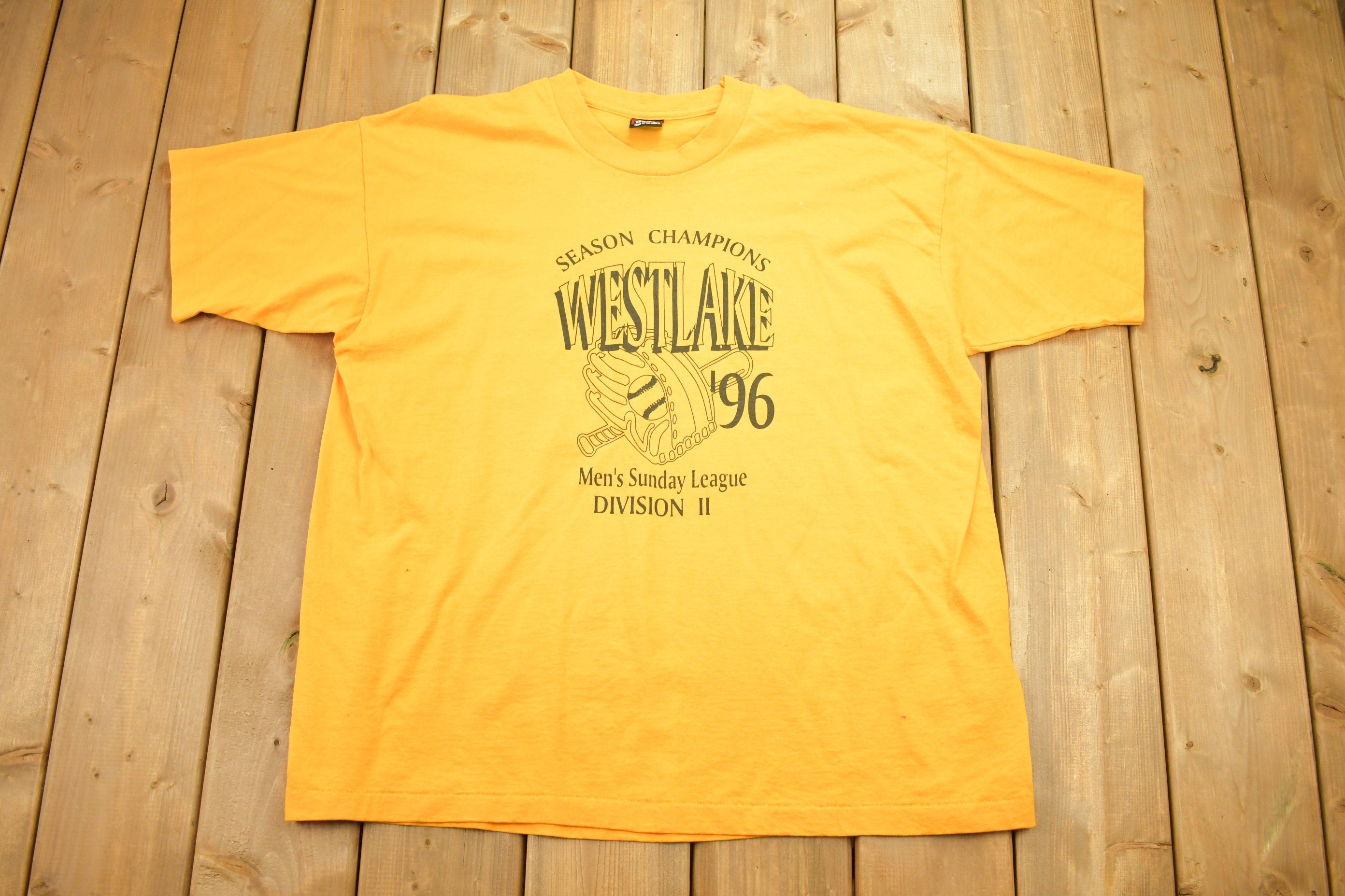 Vintage 1996 Westlake Baseball Season Champions Single Stitch T-Shirt