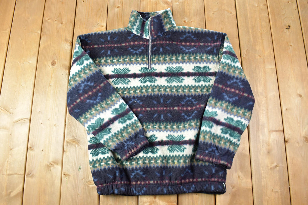 Vintage 1990s Northwoods Fleece Quarter Zip Sweater / Outdoorsman / 90s Sweater / Streetwear / Hiking / Fleece Zip up
