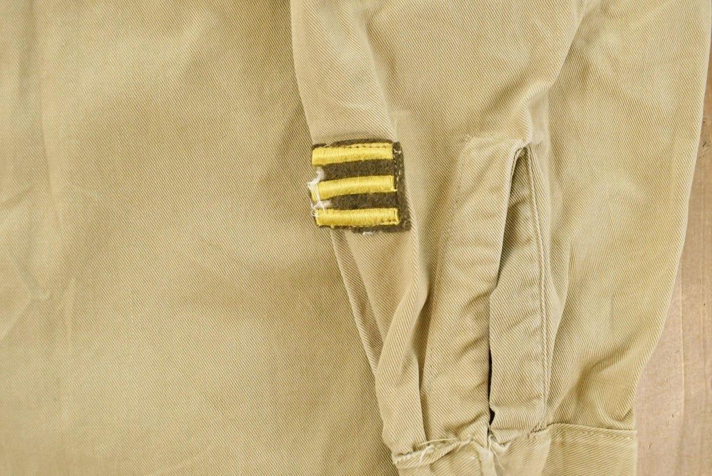 Vintage 1940s WW2 Tank Destroyer Unit Button Up Officer Shirt Men's Medium