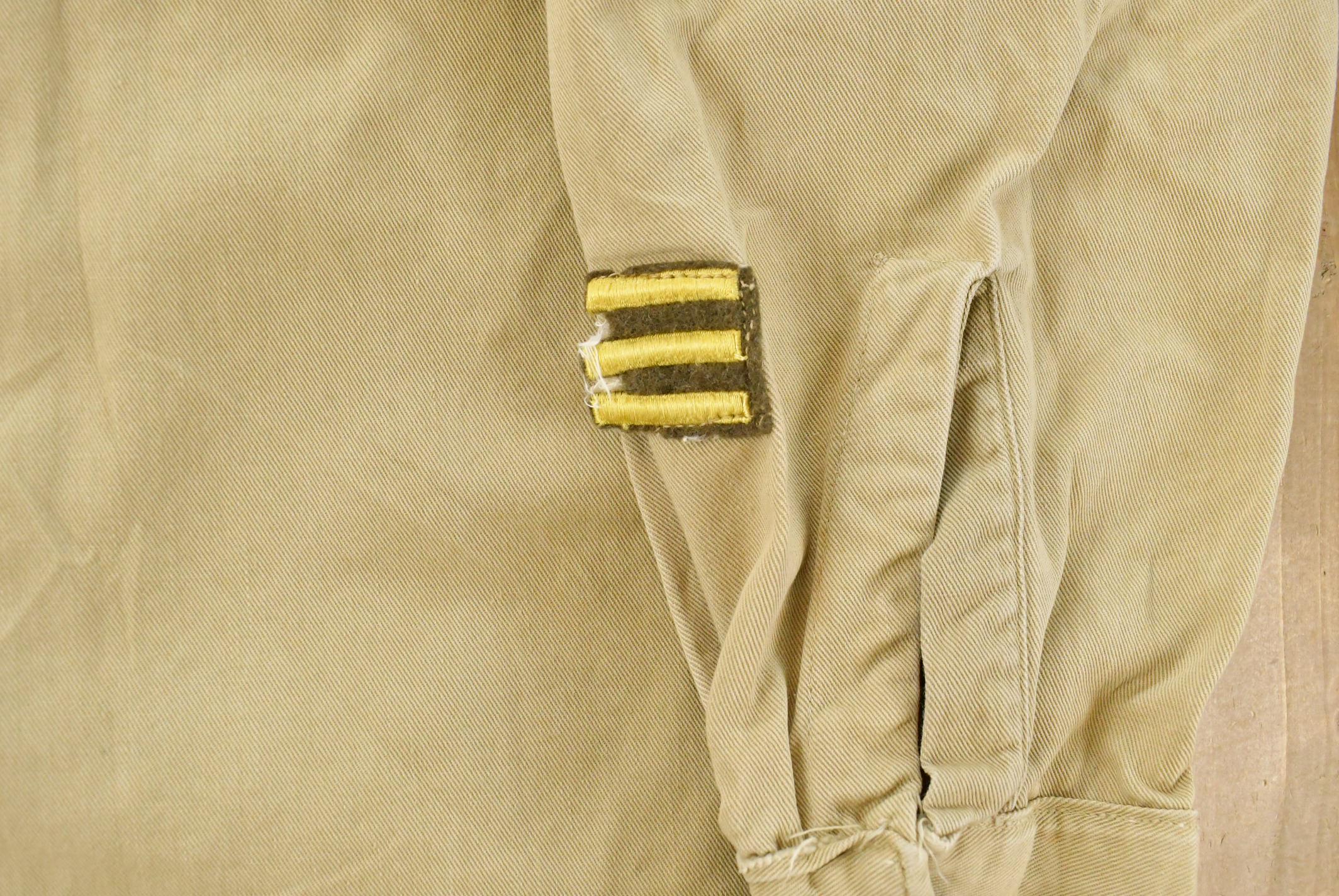 Vintage 1940s WW2 Tank Destroyer Unit Button Up Officer Shirt Men's Medium