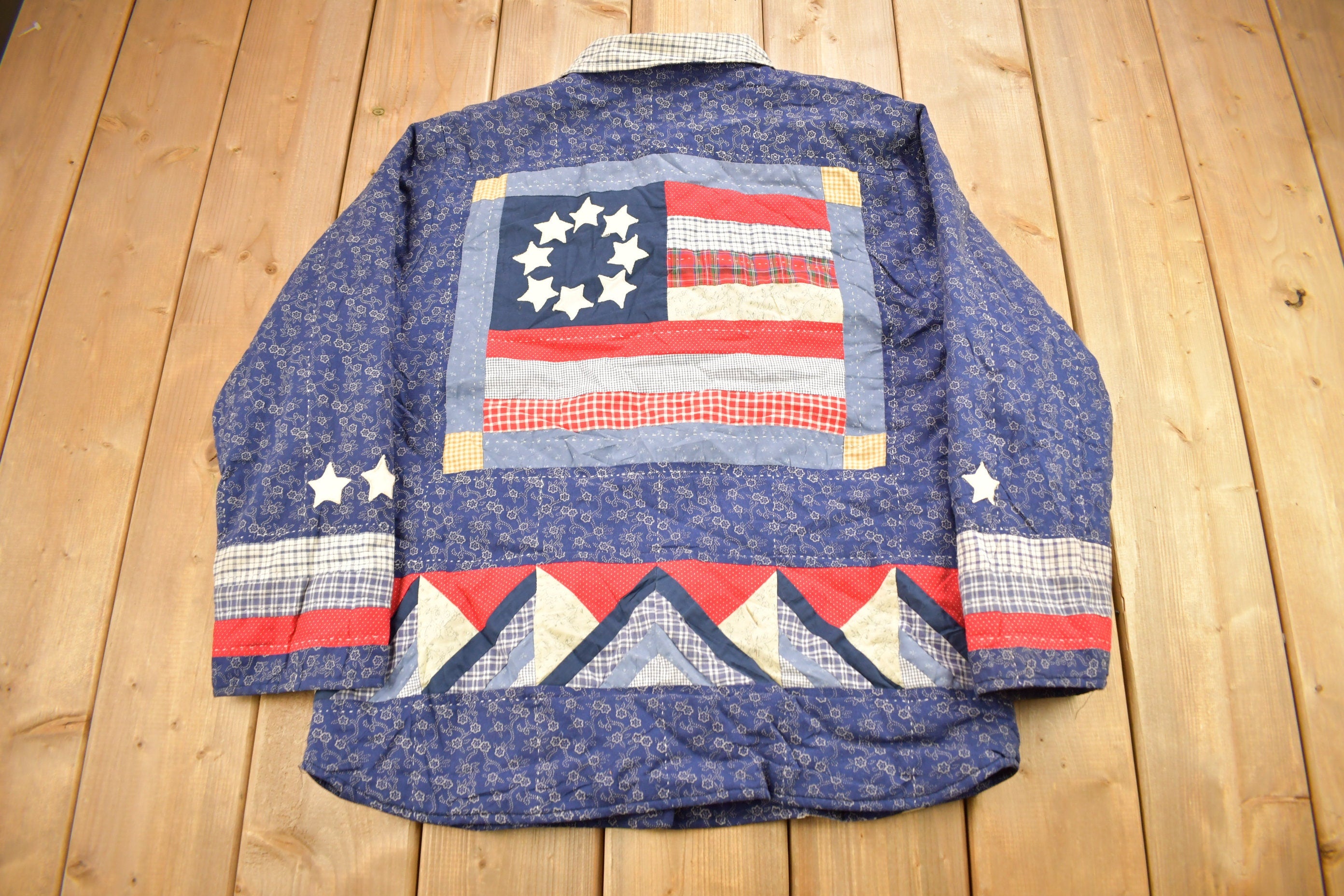 Vintage 1990s Abstract Patchwork Button Up Shirt