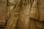 Vintage 1970s Abrahams Leather Trench Coat Jacket