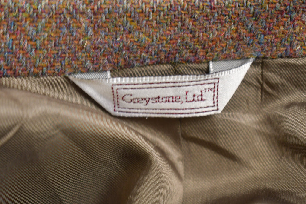Vintage 1980s Harris Tweed 100% Pure Scottish Wool Blazer Jacket