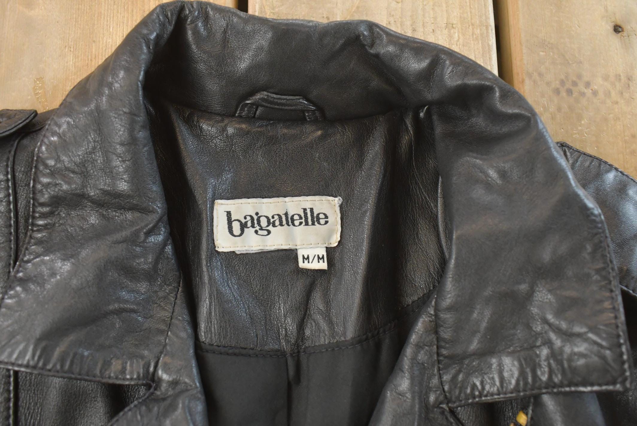 Vintage 1990s Bagatelle Leather Motorcycle Jacket Women's M /