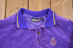 Vintage 1990s Jaclyn Sport Velour Sweater  Quarter Button  Unisex  Made in USA  90s Sweater  Streetwear  Track Suit