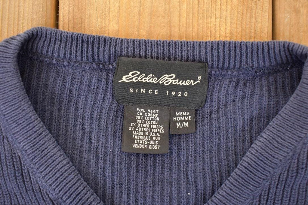 Vintage 1990s Eddie Bauer Knit V Neck Sweater Mens L