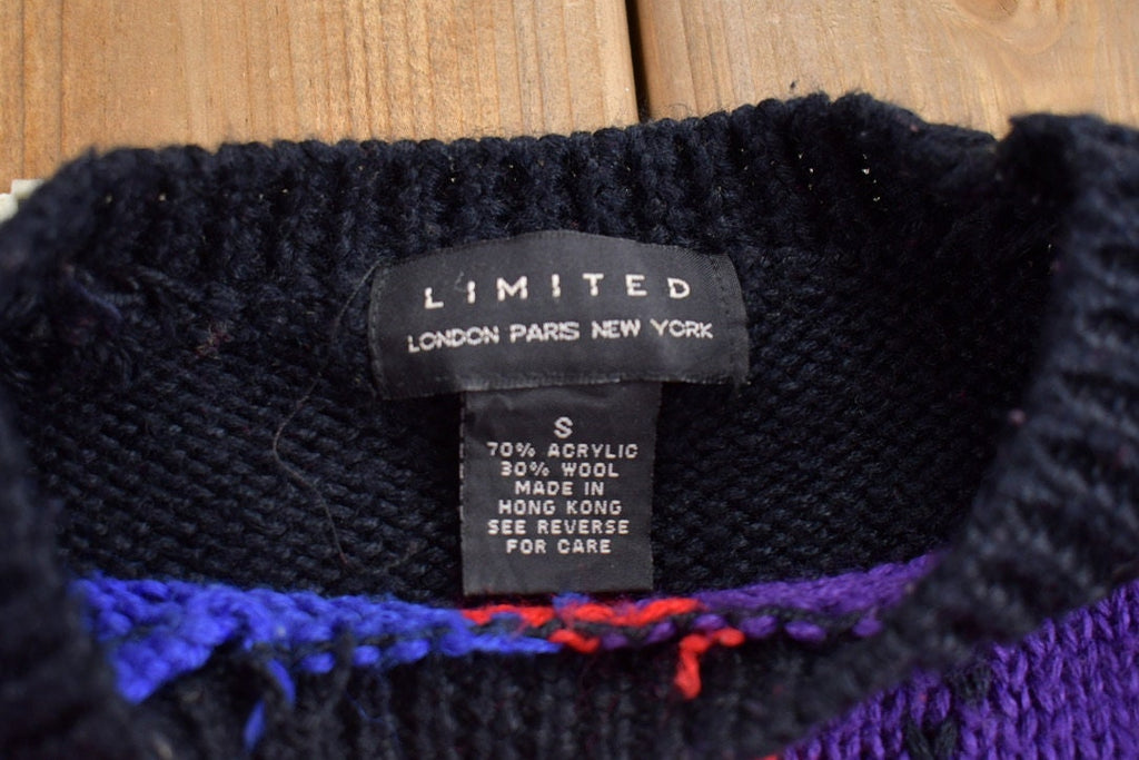 Vintage 1990s Limited Argyle Wool Knit Sweater