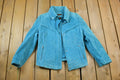 Vintage 1990s Danier Blue Suede Leather Jacket