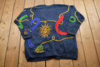 Vintage 1990s Chaus Abstract Knitted Cardigan Sweater