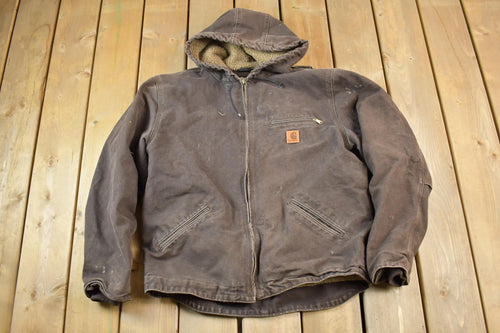 Vintage 1990s Distressed Carhartt Blanket Lined Hooded Jacket