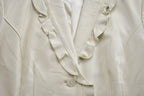 Vintage 1980s White Frill Leather Blazer Jacket