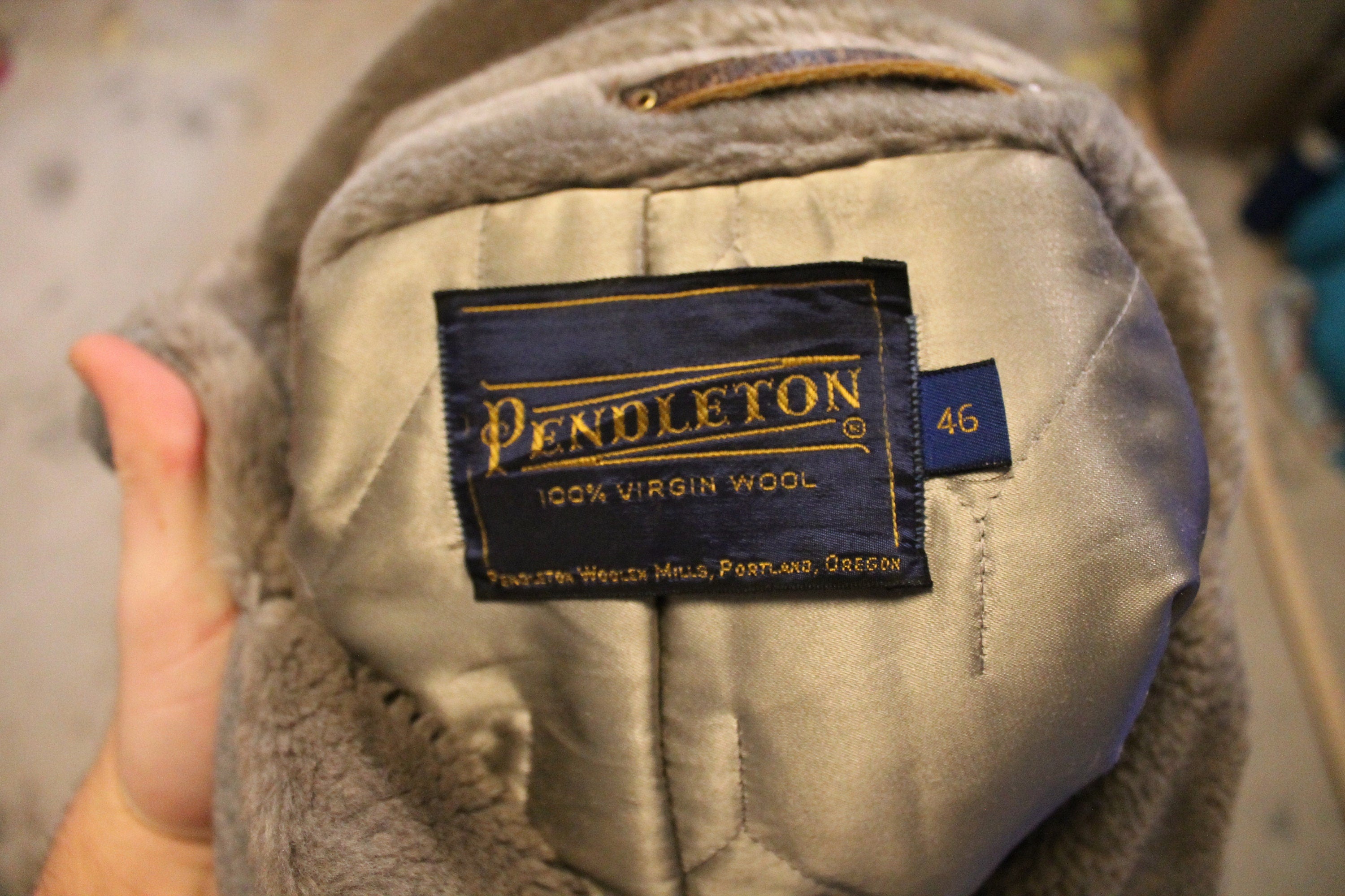Vintage Pendleton 100% Wool Fur Collared Coat