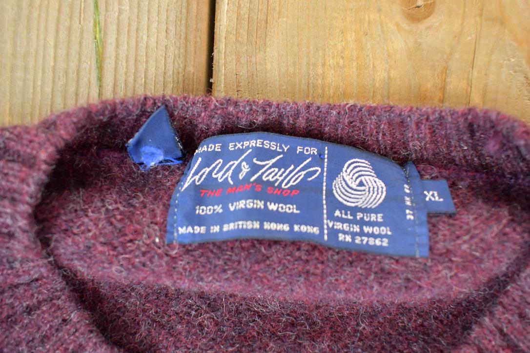 Vintage 1990s Lord And Taylor 100% Virgin Wool Knit Sweater