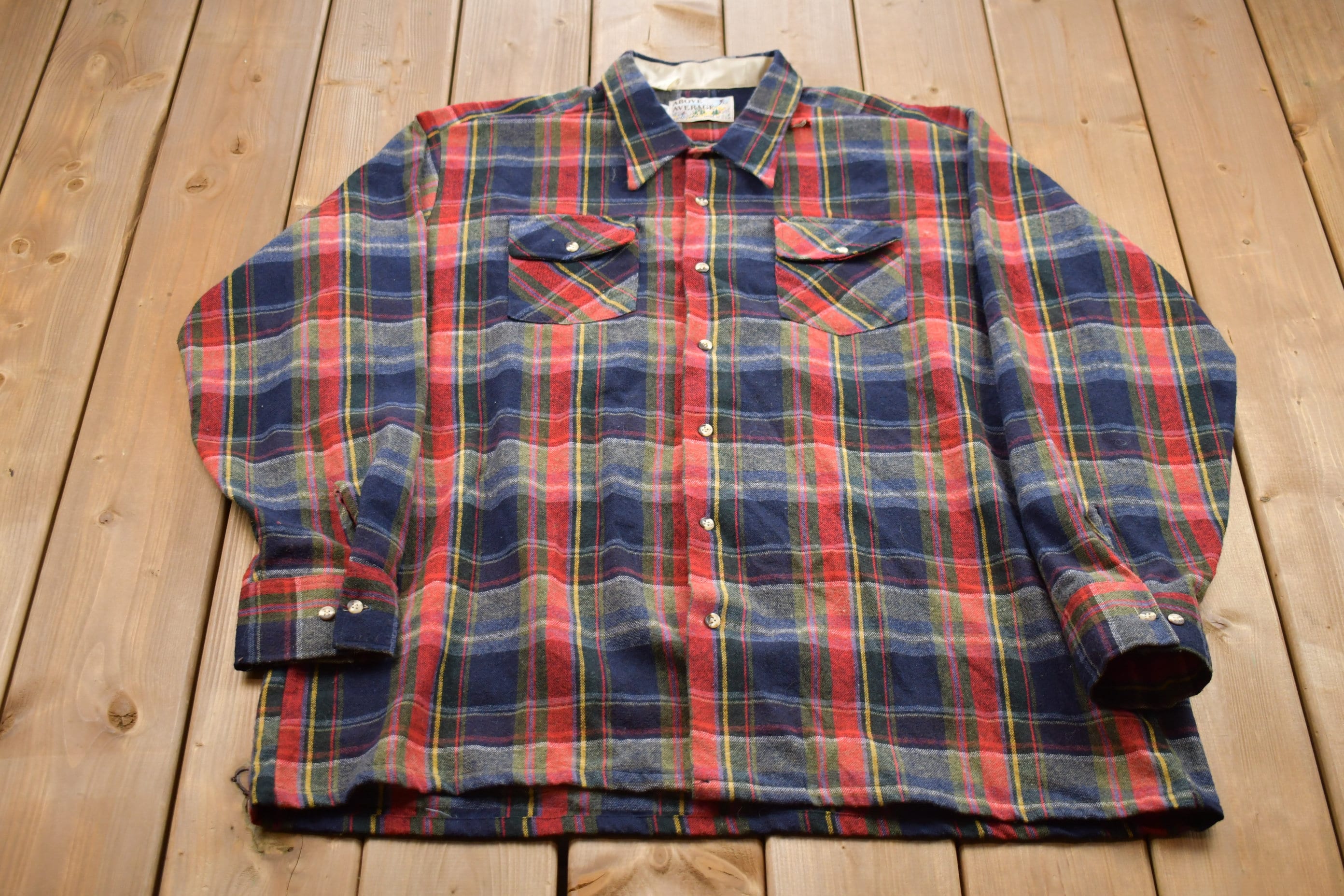 Vintage 1990s Above Average Plaid Flannel Button Up Shirt