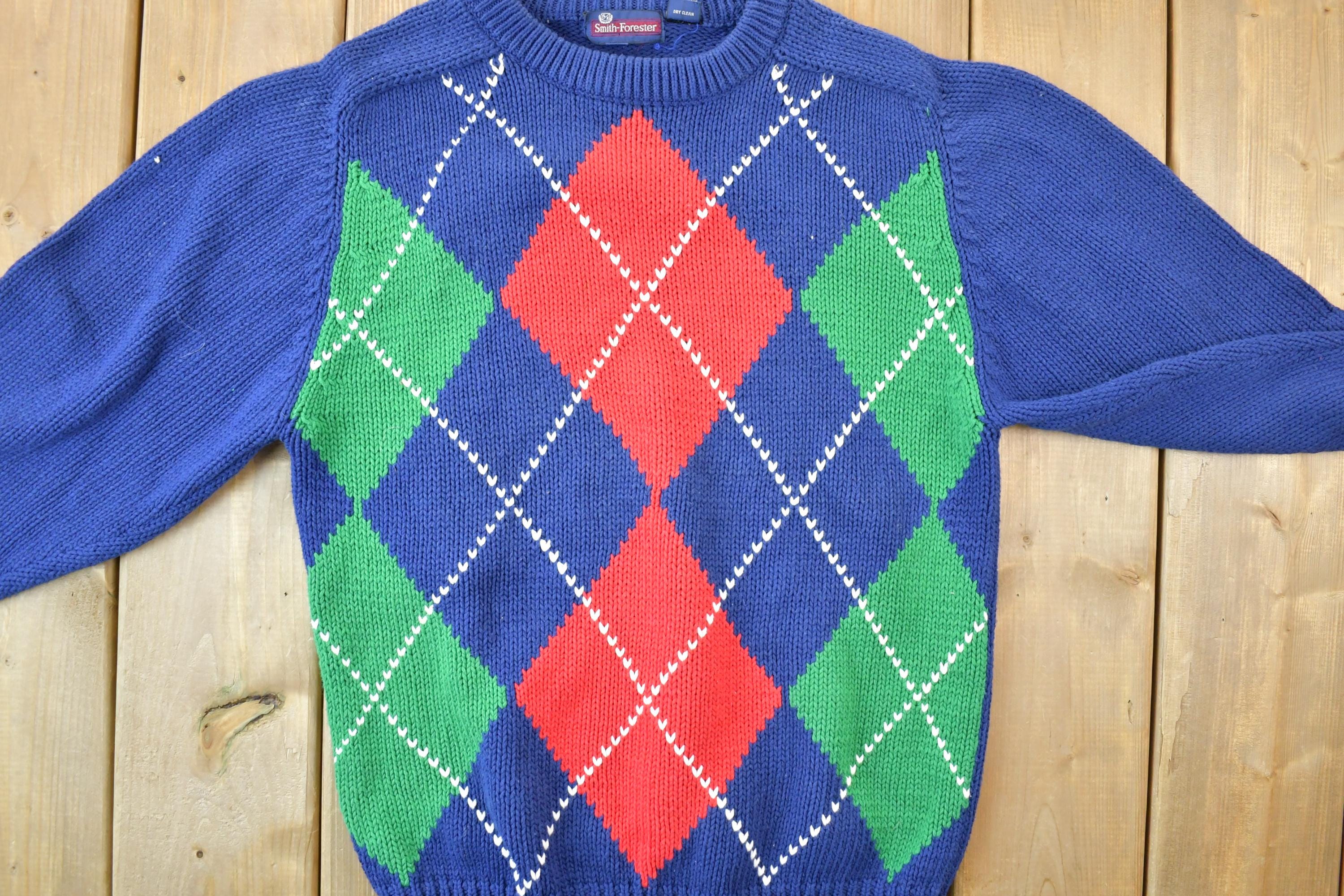 Vintage 1990s Smith Forester 100% Cotton Knit Crewneck Sweater