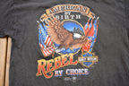 Vintage 1987 Rebel By Choice Harley Davidson Motorcycles Graphic T-Shirt