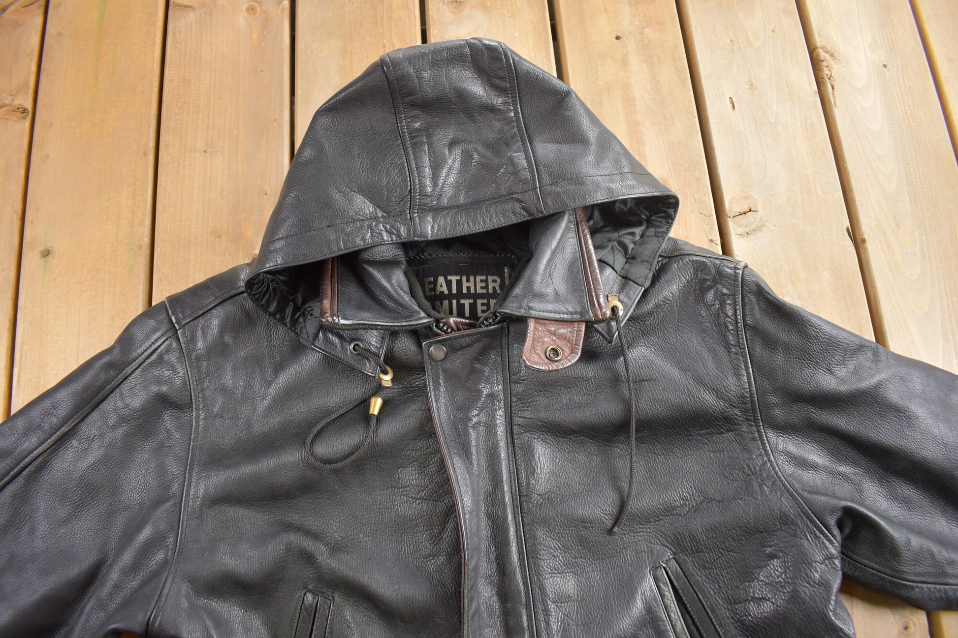 Vintage 1990s Leather Limited Heavy Weight Leather Jacket / Leather Coat / Thinsulate / Size M / Heavy Duty