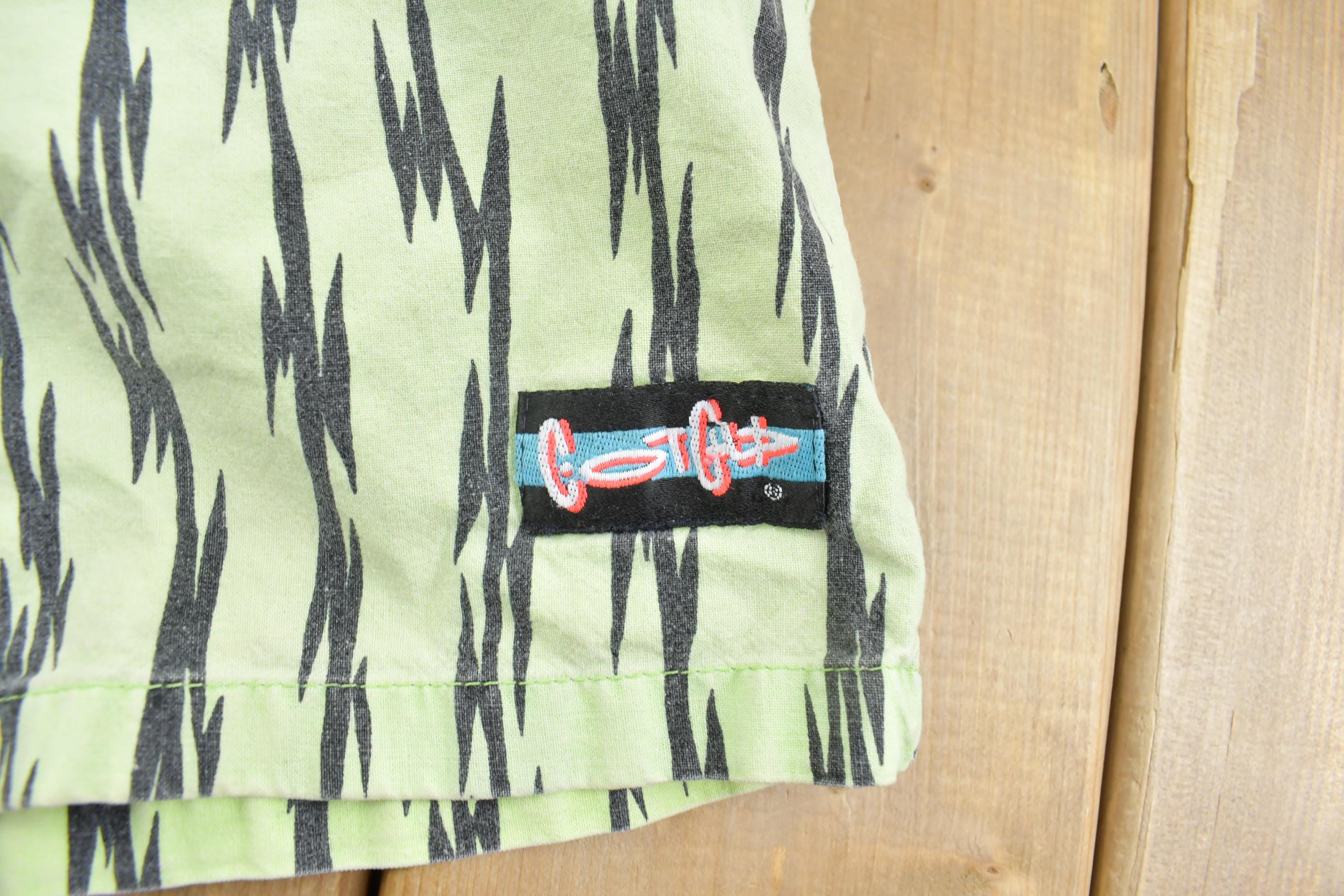 Vintage 1990s Men's Neon Lighting Bolt Shorts