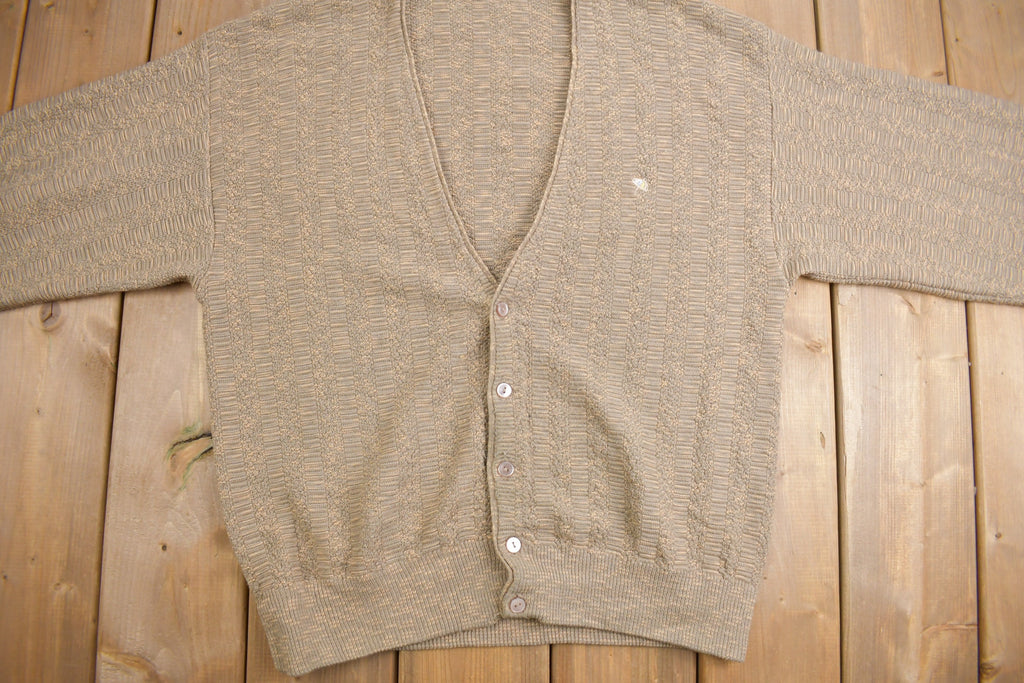 Vintage 1990s Embroidered Umbrella Knit Cardigan Sweater