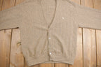 Vintage 1990s Embroidered Umbrella Knit Cardigan Sweater