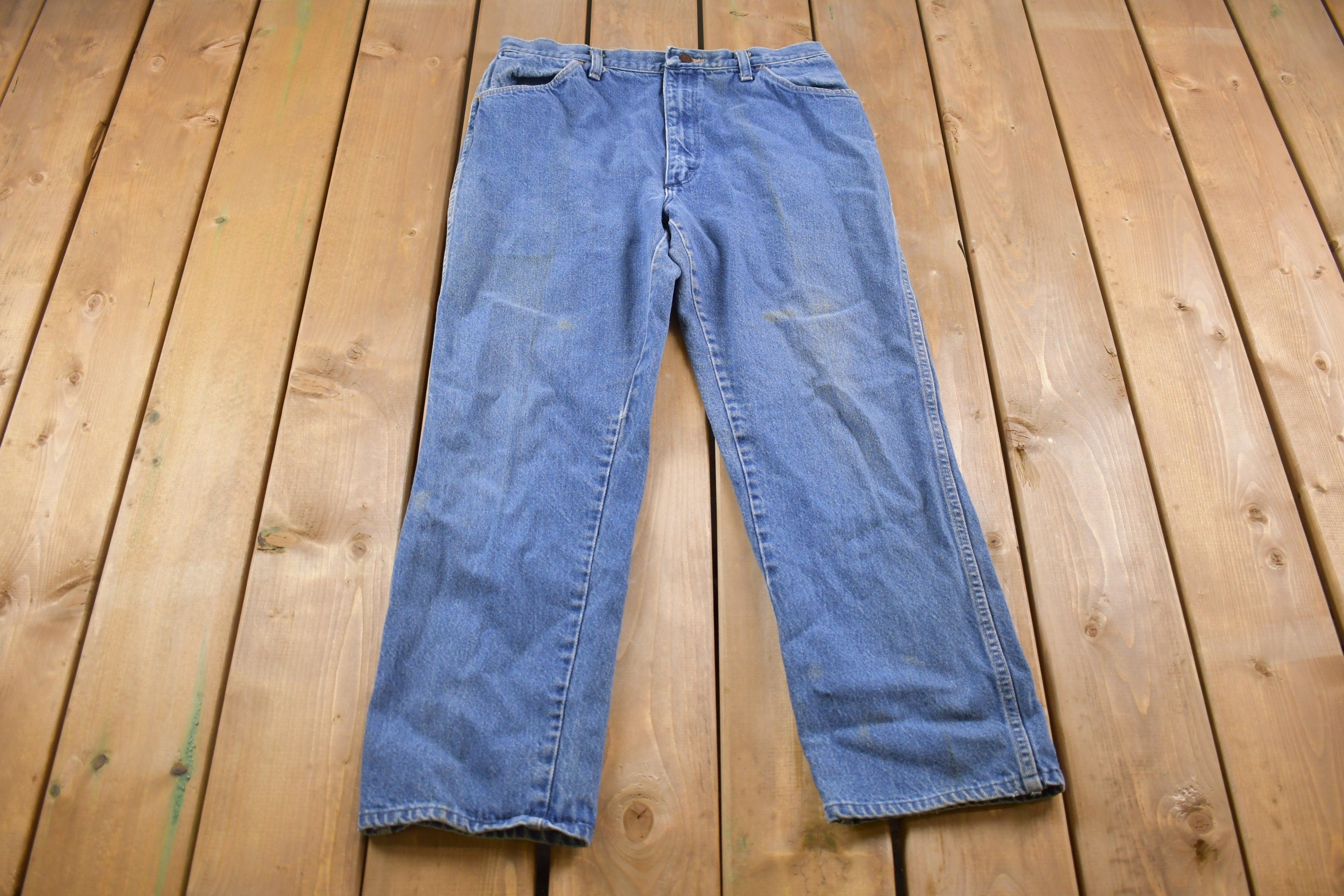 Vintage 1980's Rustler's Brand Basic Blue Jeans 32 x 27