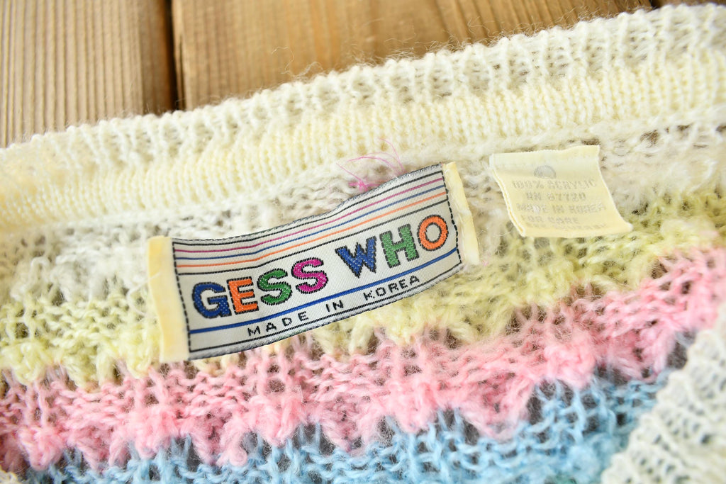 Vintage 1990s gess Who Rainbow Knit Sweater