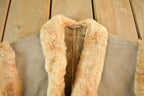 Vintage 1980s Fibok Shearling Fur Coat Vest Women's L