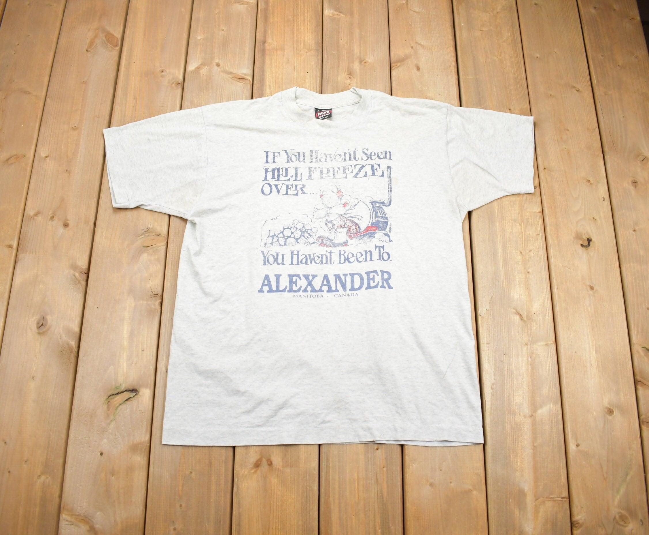 Vintage 1990s Alexander Manitoba Souvenir T Shirt