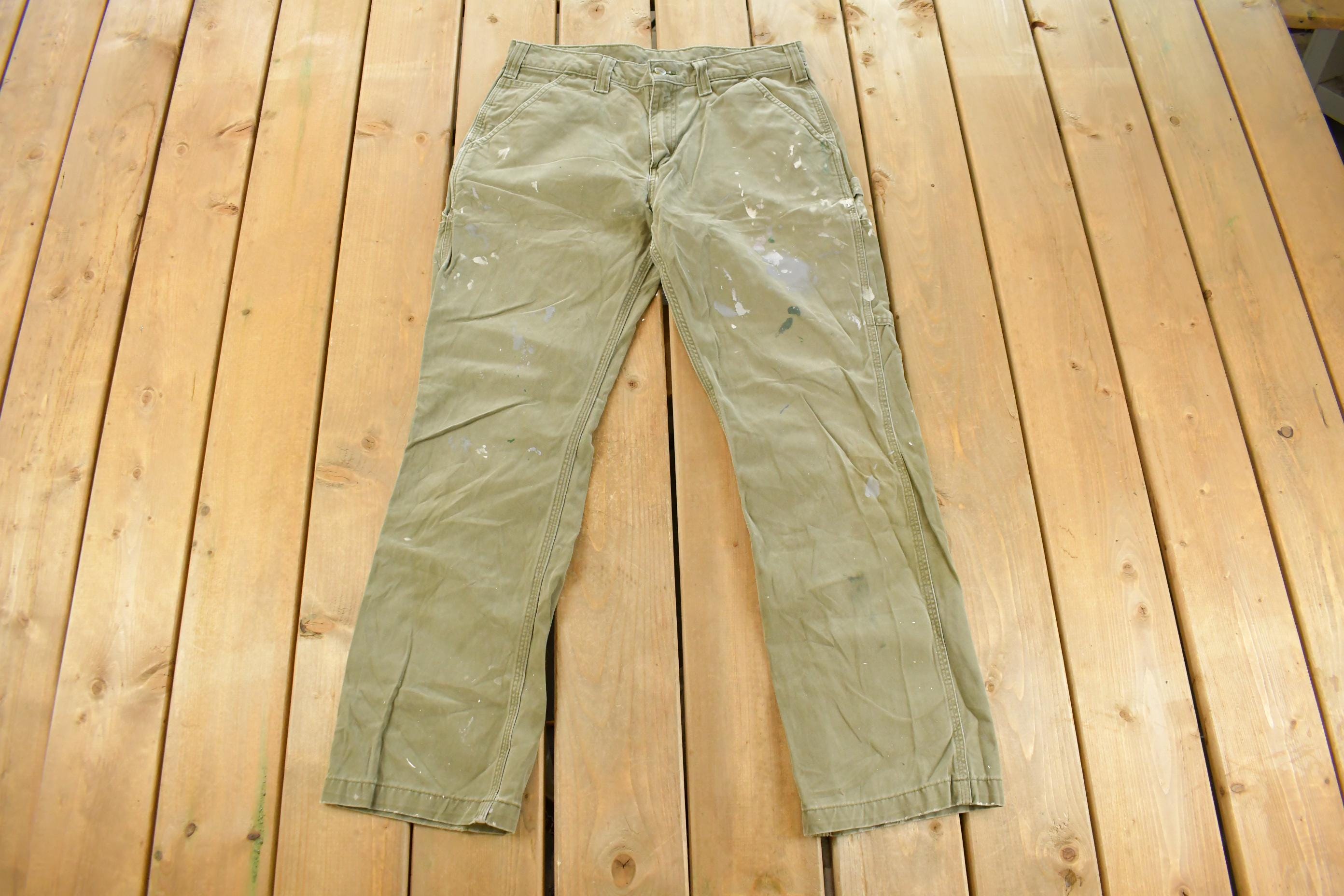 Vintage 2000s Carhartt Distressed Sun Faded Carpenter Pants Men's 33 x 31