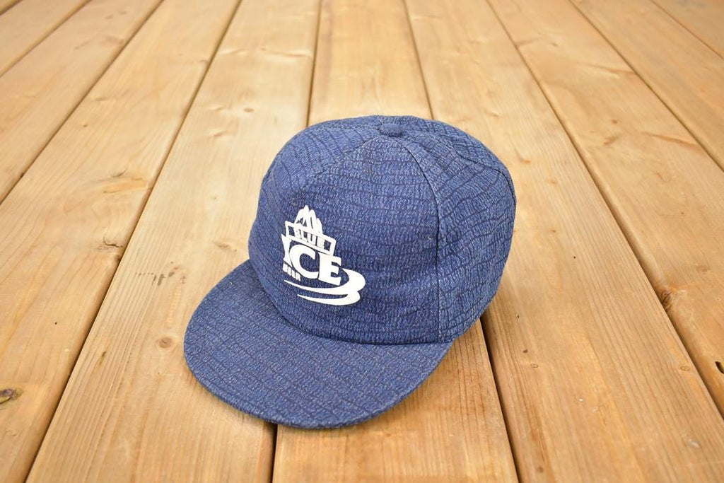 Vintage 1990s Labatt Blue Ice Snapback Trucker Hat / 90's Graphic Print Beer Cap
