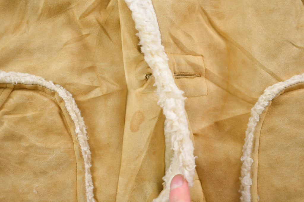 Vintage 1980s Suede Leather Shearling Jacket