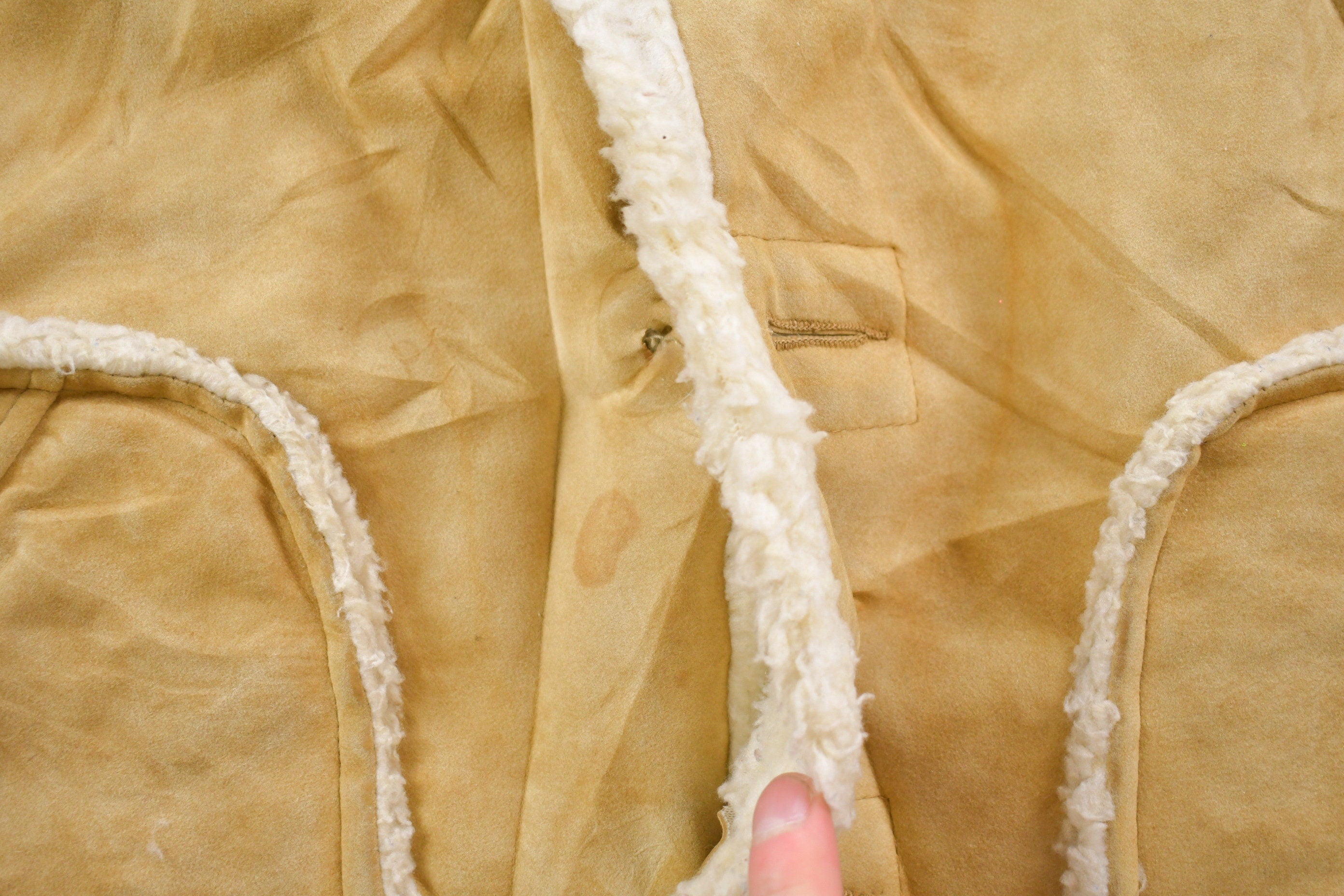 Vintage 1980s Suede Leather Shearling Jacket