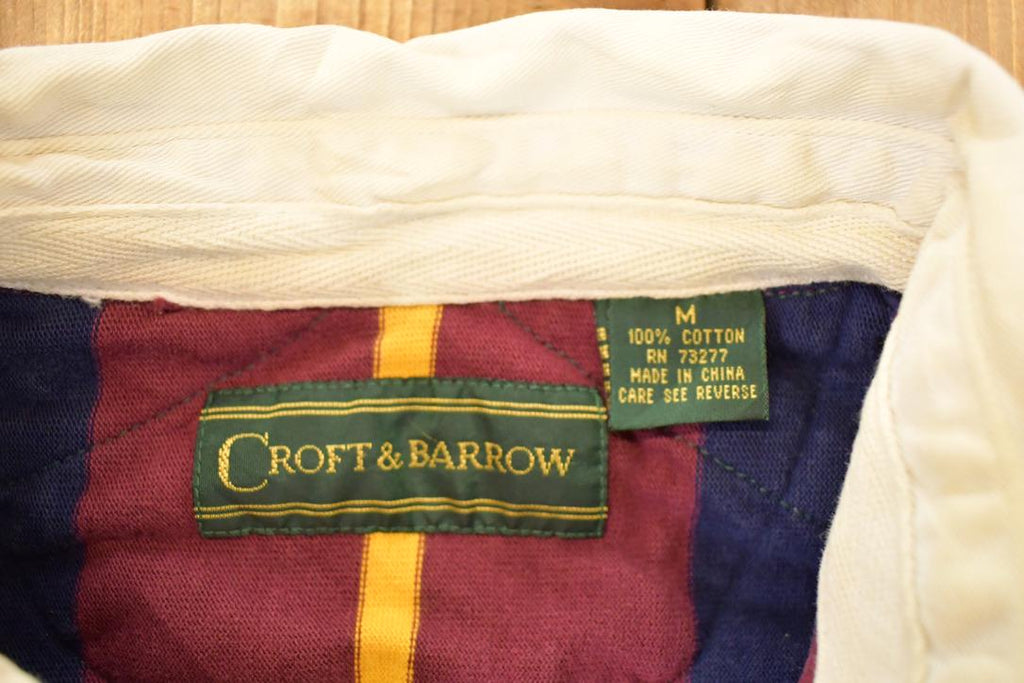 Vintage 1990s Croft And Barrow Striped Rugby Button Up Shirt Men's M
