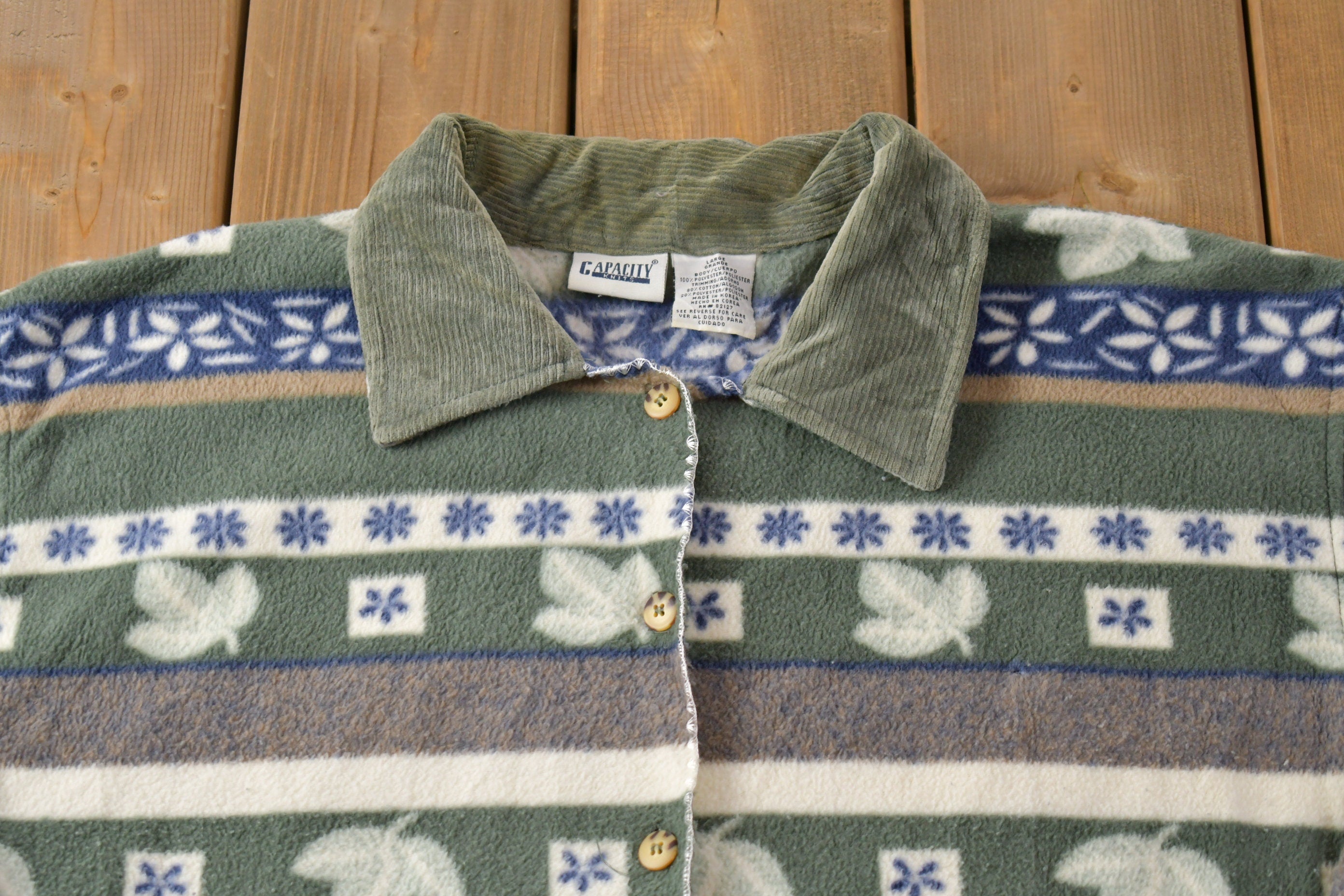 Vintage 1990s Fleece Button Up Sweater