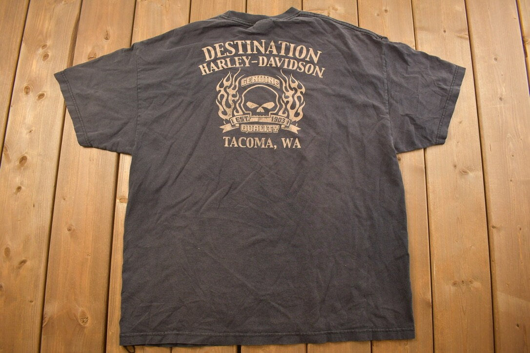 Vintage 1990s Tacoma Washington Harley Davidson T-Shirt