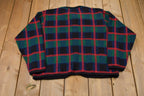 Vintage 1990s Plaid Button Up Knitted Sweater
