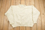Vintage 1990s Hand Knit Cable Knit Sweater